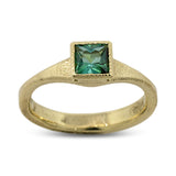 Forged Green Tourmaline Ring in 18k gold