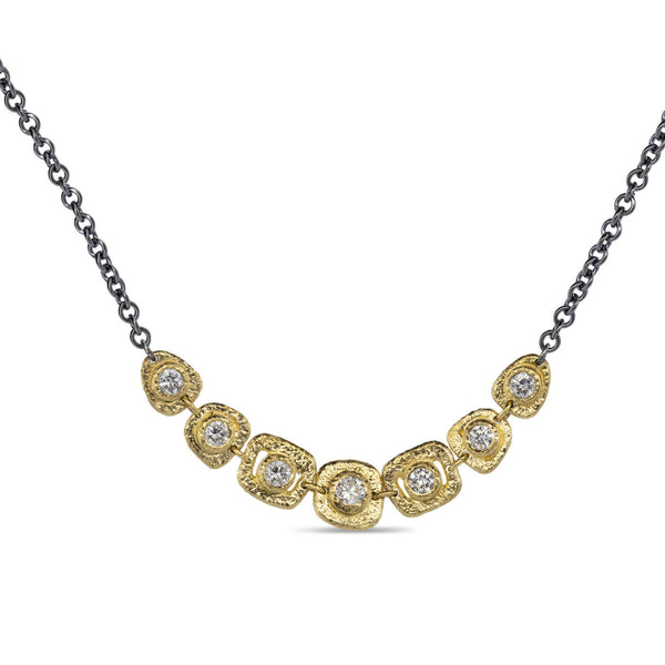 Open Pebble Organic Shapes Diamond Necklace