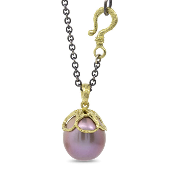 Pink Edison Pearl Pendant Necklace