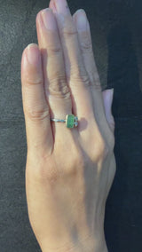 Skinny Pebbles Free-form Green Tourmaline Ring with diamonds