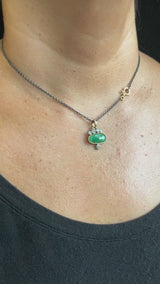Emerald Pendant Necklace with Diamonds