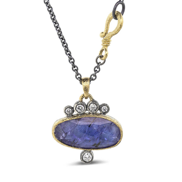 Tanzanite Pendant Necklace with Diamonds