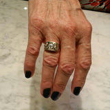 Custom Raised River Pebbles Ring hand PM