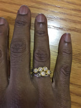 Custom Delicate Double Diamond Band on KG's hand