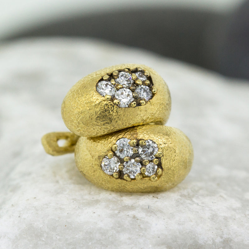 Dew Pond Diamond Hoop Earrings in 18k gold