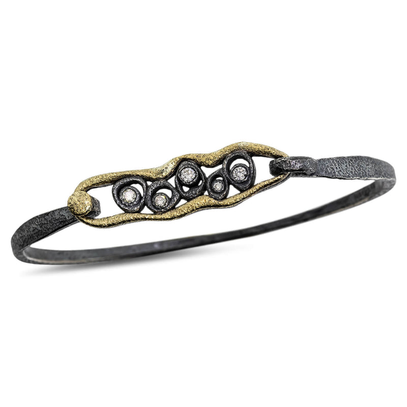 Narrow Dew Pond Diamond Bracelet with hinged clasp