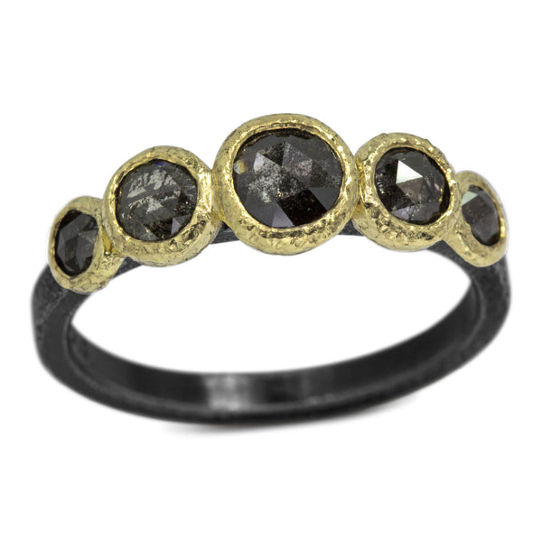 Stones and Pebbles Ring with diamonds