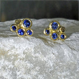 Sapphire Cluster Stud Earrings