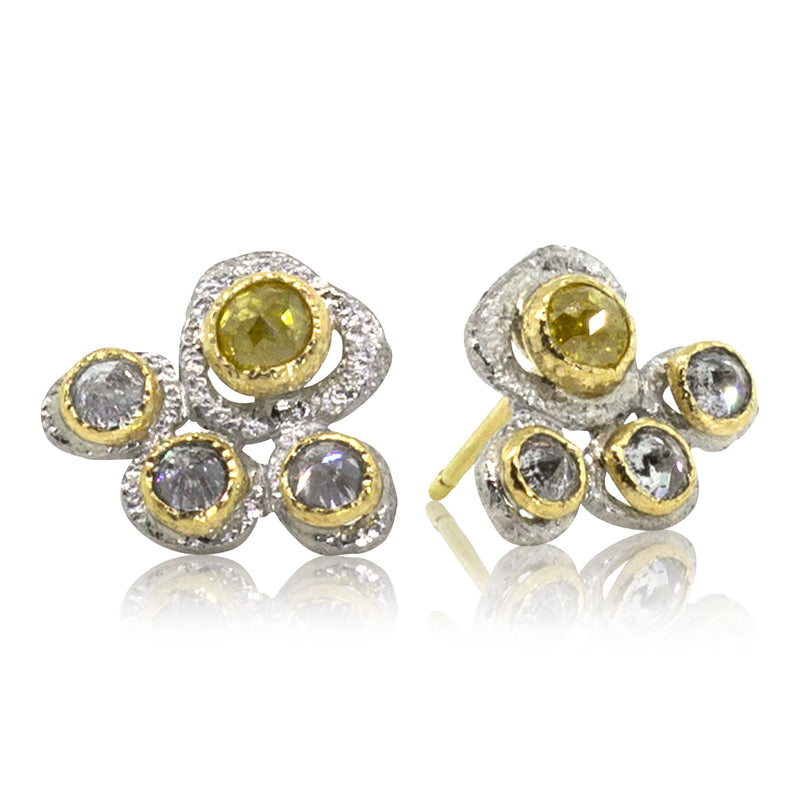 Random Pebble Diamond Earrings