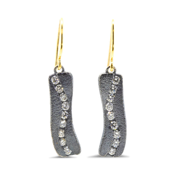 Curved Diamond River Earrings