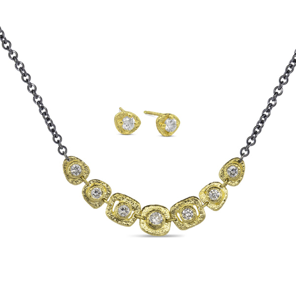 Open Pebble Organic Shapes Diamond Necklace