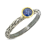 Cactus Texture Ring with Natural Sapphire