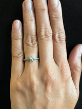 Skinny Pebbles Ring with tourmaline and diamonds on hand 