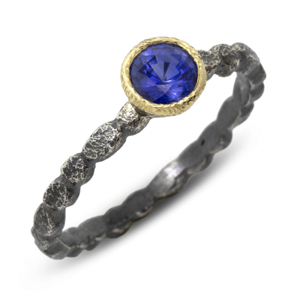 Skinny Pebbles Ring with Sapphire