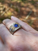 Custom River Pebbles Sapphire Ring