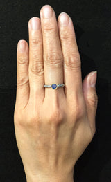 Cactus Texture Ring with Natural Sapphire