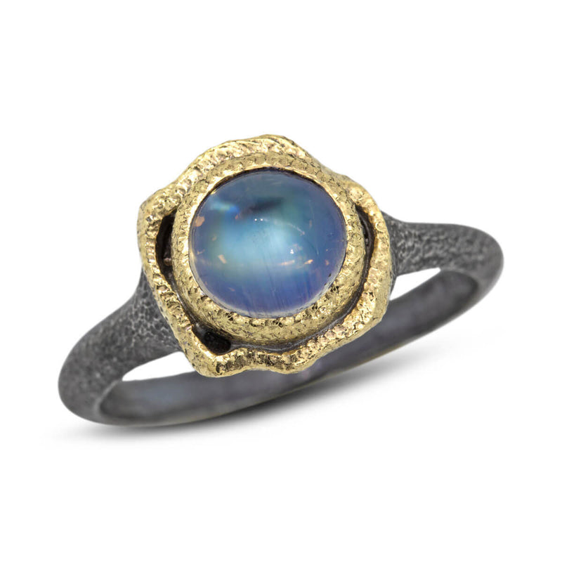 Rainbow Moonstone Ring Size L | Sterling Silver – Crystallised Earth