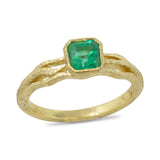 Delicate Three Wave Emerald Ring