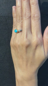 Delicate Double Band with Oval Kingman Mine Turquoise