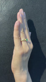 Delicate Three Wave Emerald Ring