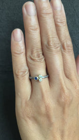 Skinny Pebbles Ring with sapphire and diamonds