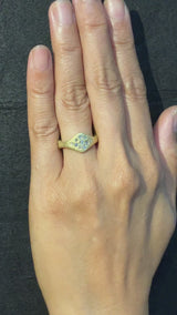 Large Forged Diamond Ring in 18k gold
