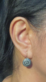 Round Spiral Diamond Earrings