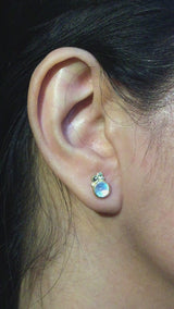 Moonstone Pebble Stud Earrings