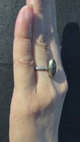 Cactus Texture Ring with Labradorite and Diamond