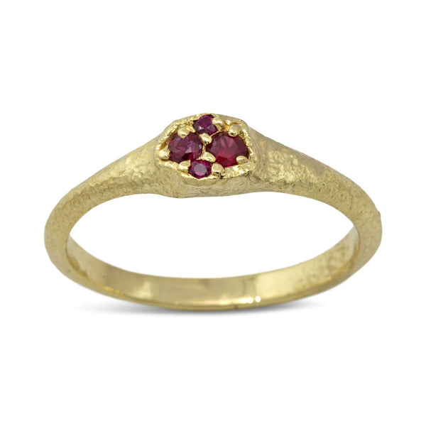 Dew Pond Ruby Signet Ring in 18k gold