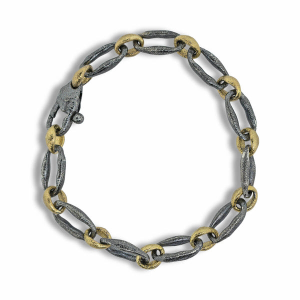 Sculpted Open Pebble Link Bracelet