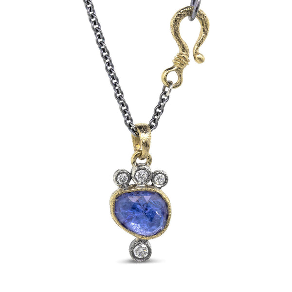 Tanzanite Pendant Necklace with Diamonds Media 1 of 1