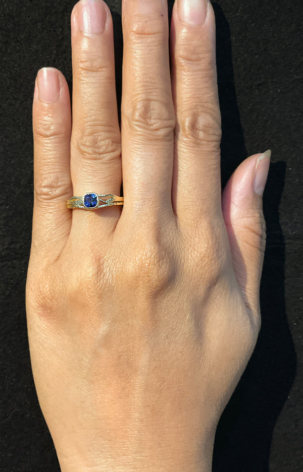 Delicate Three Wave Sapphire Ring