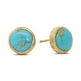 Turquoise Stud Earrings in 18k gold Media 1 of 1