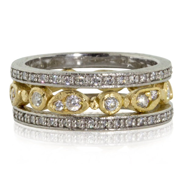 Narrow Eternity Band in Palladium and Diamonds with forever band