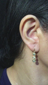 Open Pebble Three Shape Earrings with diamonds