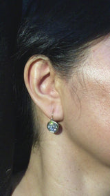 Irregular Round Dew Pond Diamond Dangle Earrings