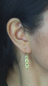 Open Pebble Organic Shape Earrings with Emeralds