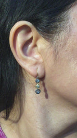 Open Pebble Three Shape Dangle Earrings with diamonds