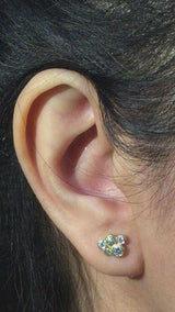 Diamond Cluster Four Stud Earrings