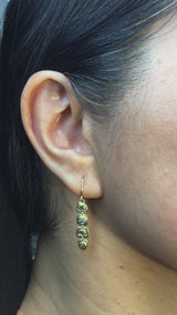 Open Pebble Organic Shape Earrings with salt & pepper diamonds