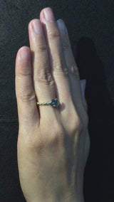 Skinny Pebbles Ring with Geo cut salt & pepper diamonds