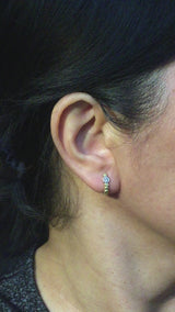 Skinny Pebbles Hinged Hoop Diamond Earrings