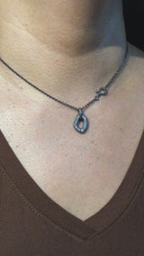 Open Pebble Pave Diamond Pendant Necklace