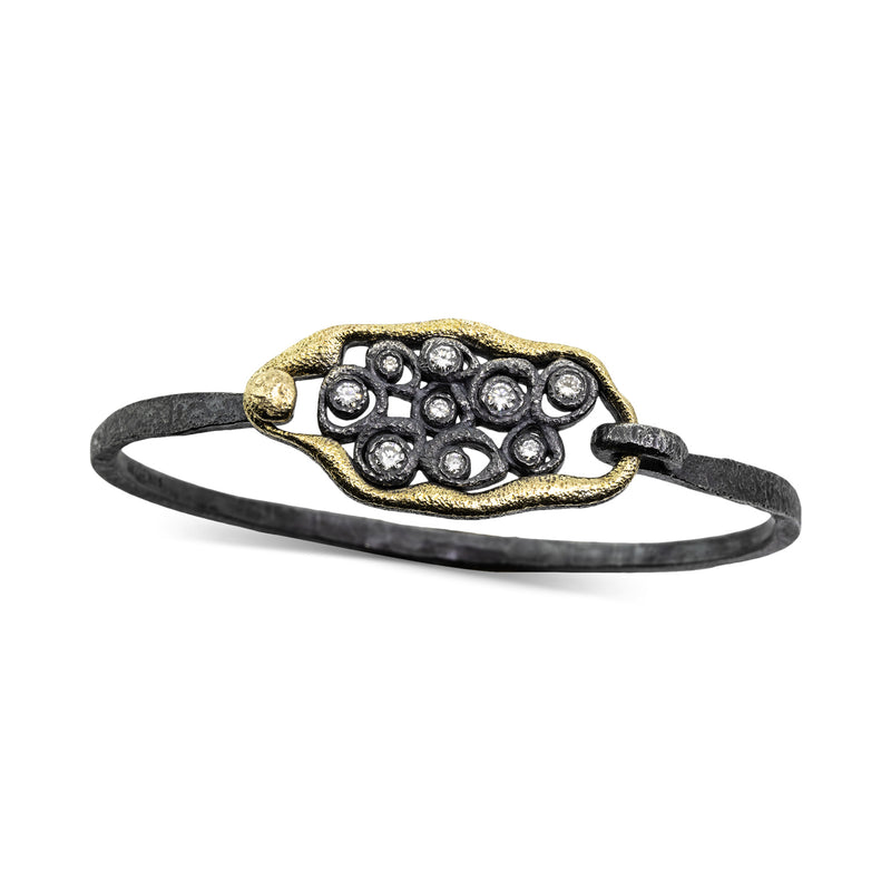 Dew Pond Hinged Loop Clasp Bracelet with diamonds
