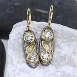 Custom Dangle Open Oval Earrings with diamonds