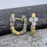 Skinny Pebbles Hinged Hoop Diamond Earrings