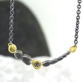 Pebble Curved Bar Necklace with diamond