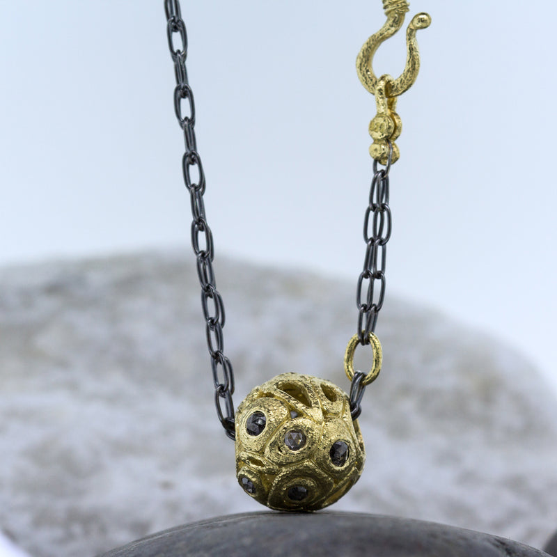 Floating Gold Ball on Chain – Oakk & Stone