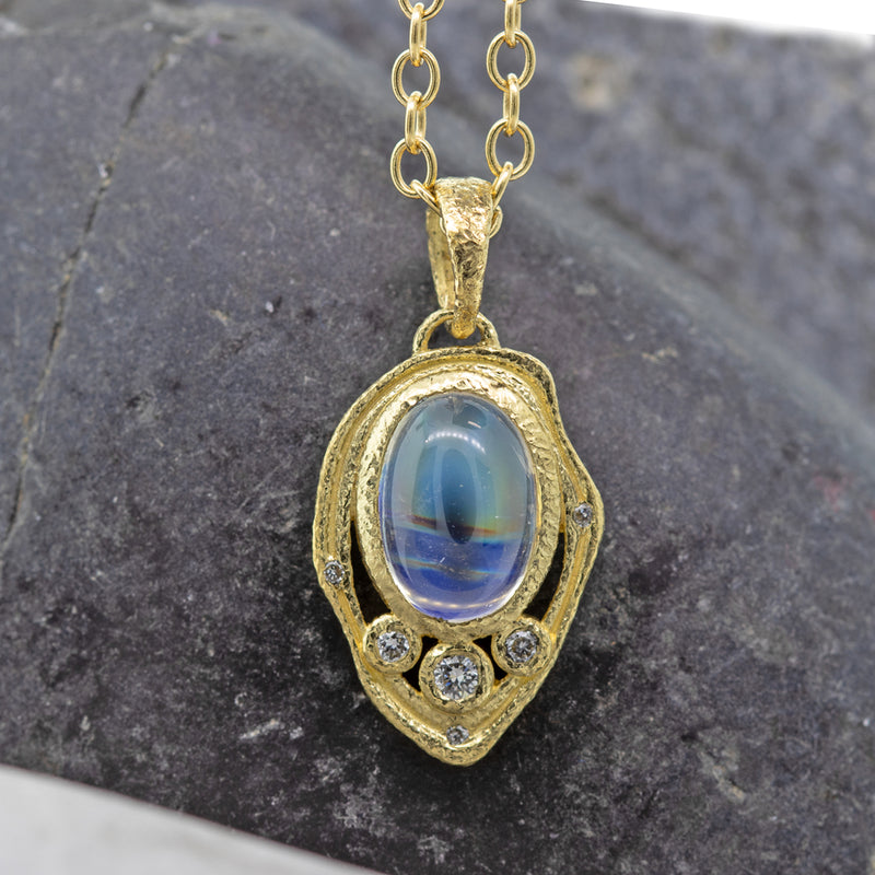 Inverted Waterdrop Pendant with Moonstone